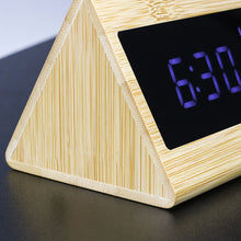 Load image into Gallery viewer, Bamboo Products With Mirror Electronic Bedside Clock Temperature Humidity