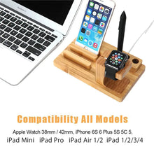 Load image into Gallery viewer, Natural Bamboo Charging Dock